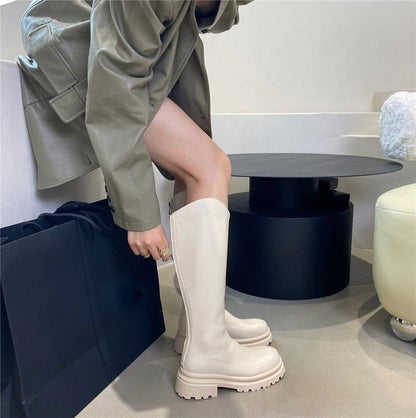 Tall Boots Platform Plain