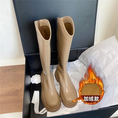 Tall Boots Platform Plain