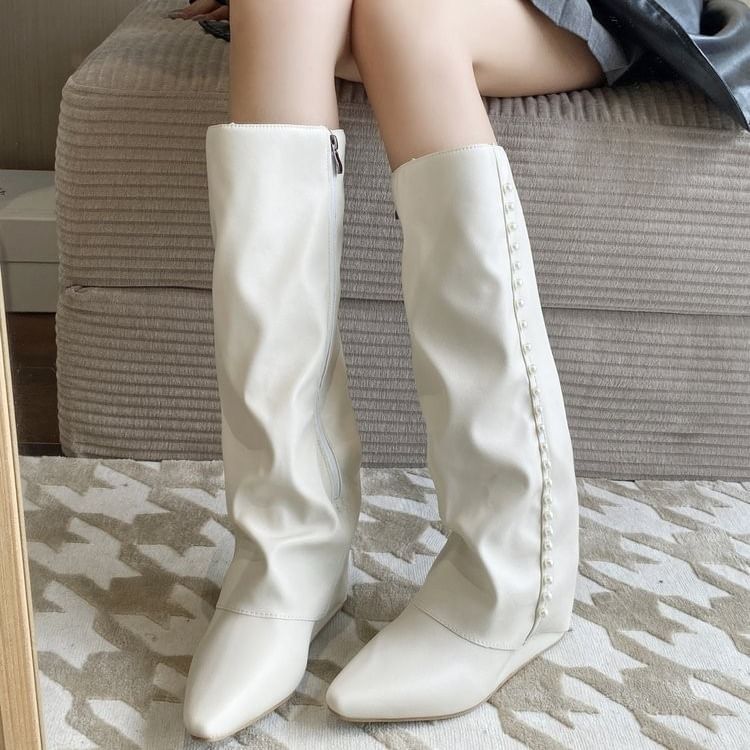 Tall Pointy Wedge Boots