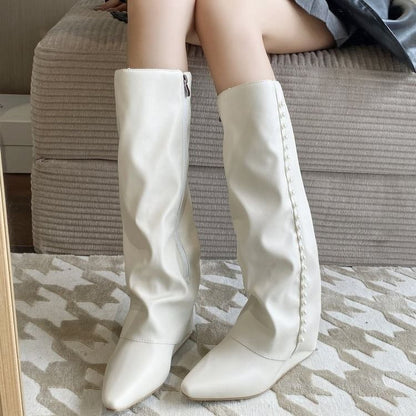 Tall Pointy Wedge Boots