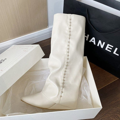 Tall Pointy Wedge Boots