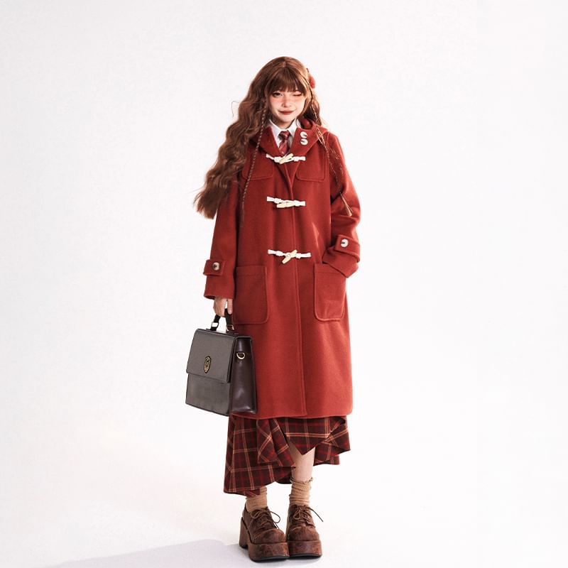 High-Rise Plaid Asymmetrical Maxi A-Line Skirt