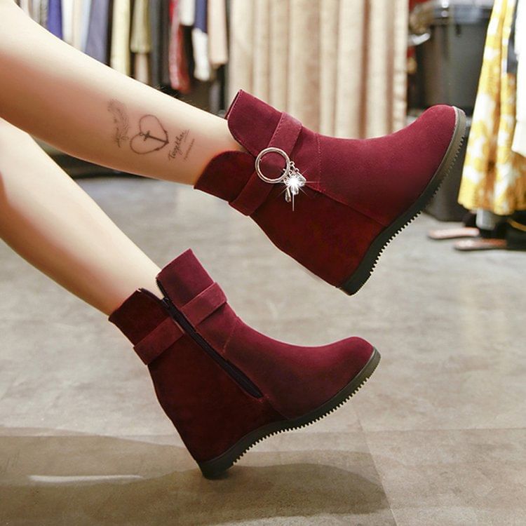 Short Snow Boots Hidden-Wedge