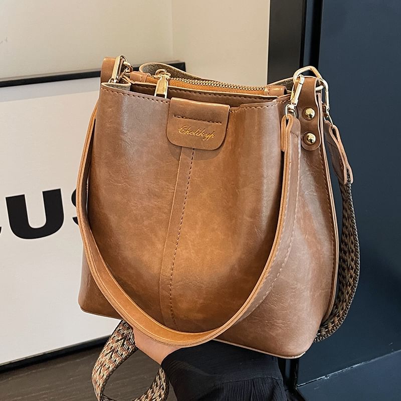 Bucket Faux Leather Bag
