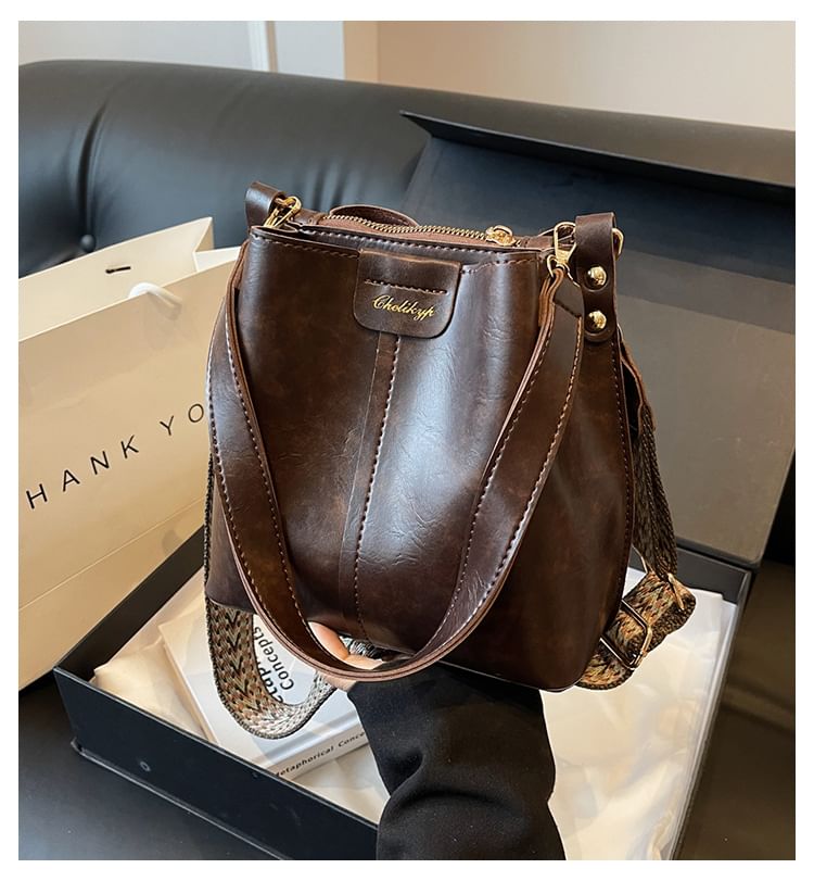 Bucket Faux Leather Bag