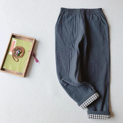 Mid Rise Plain Baggy Pants