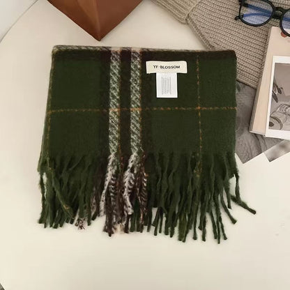 Plaid Fringed Scarf