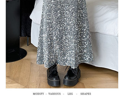High-Rise Sequin Maxi Mermaid Skirt