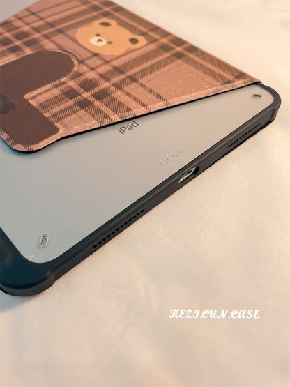 iPad Case Bear Plaid