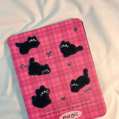 Cat iPad Plaid Case