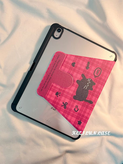 Cat iPad Plaid Case