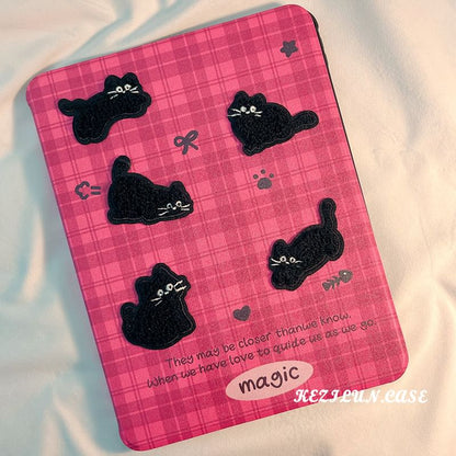 Cat iPad Plaid Case