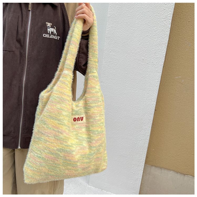 Sac fourre-tout en tricot avec lettrage