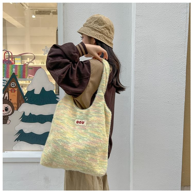 Sac fourre-tout en tricot avec lettrage