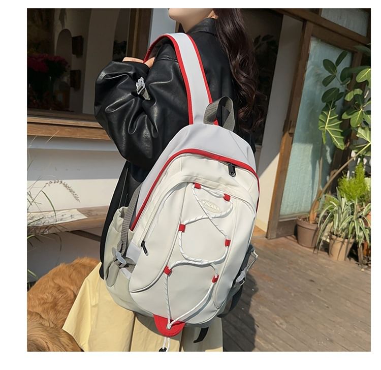 Color Block Zip Backpack