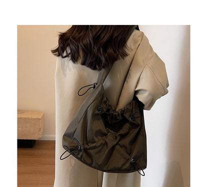 Sac à bandoulière uni froncé