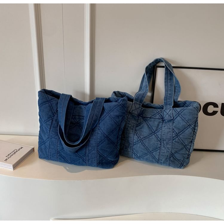 Sac fourre-tout en denim délavé