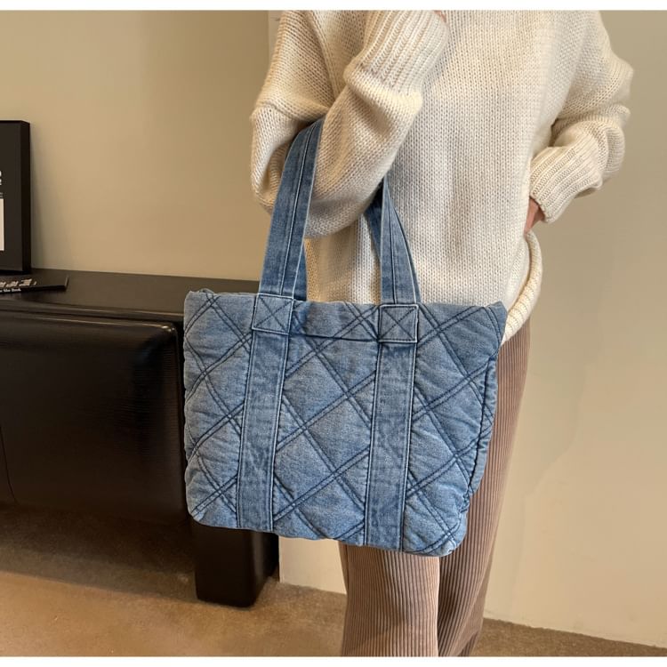 Sac fourre-tout en denim délavé