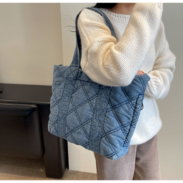 Sac fourre-tout en denim délavé