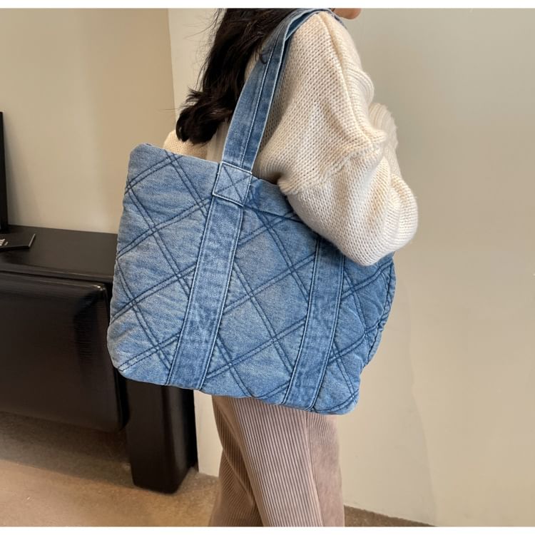 Sac fourre-tout en denim délavé