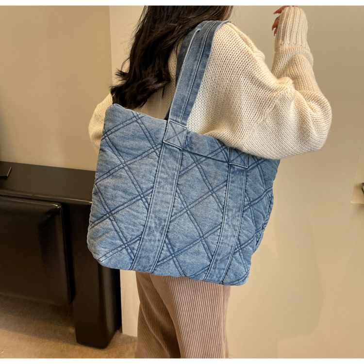 Sac fourre-tout en denim délavé