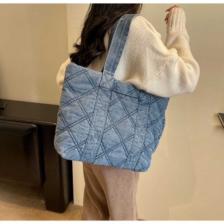 Sac fourre-tout en denim délavé