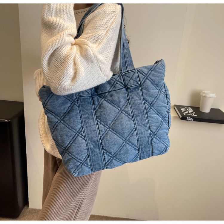 Sac fourre-tout en denim délavé