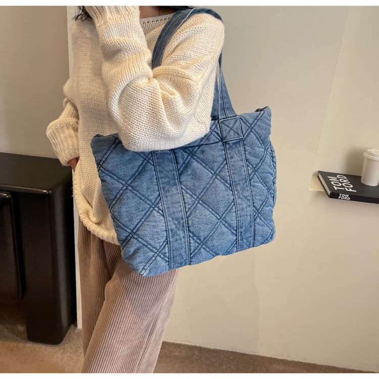 Sac fourre-tout en denim délavé