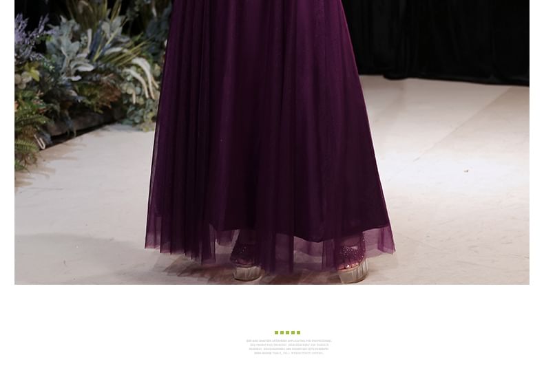 [2XL-6XL] Elbow-Sleeve Boatneck Lace A-Line Evening Gown