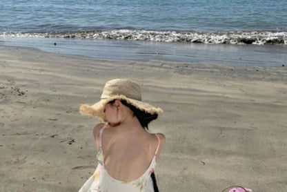 Spaghetti Strap Floral Print Maxi Sheath Dress