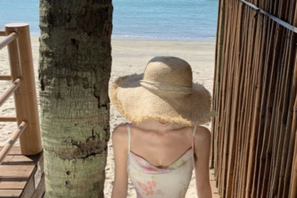 Spaghetti Strap Floral Print Maxi Sheath Dress