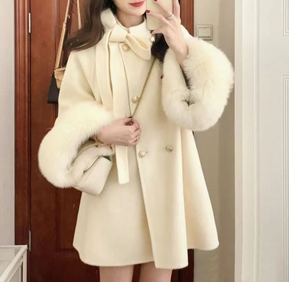 Fluffy Cuff Button-Up Jacket