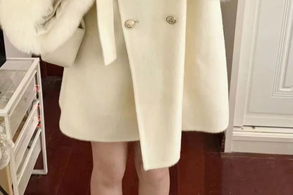 Fluffy Cuff Button-Up Jacket