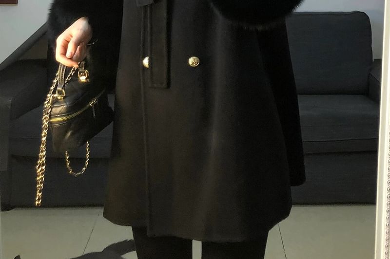 Fluffy Cuff Button-Up Jacket