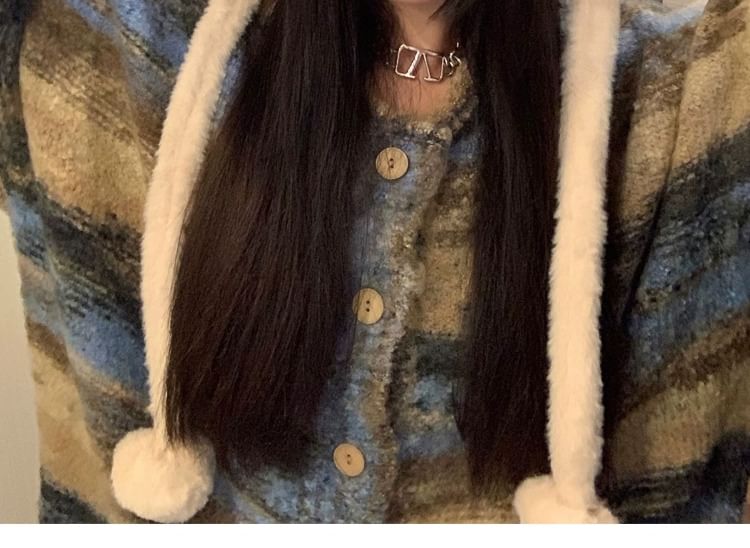 Chenille Bear Ear Trapper Hat