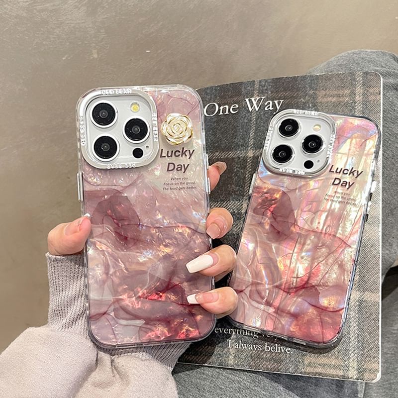 Print Marble Case Floral Phone