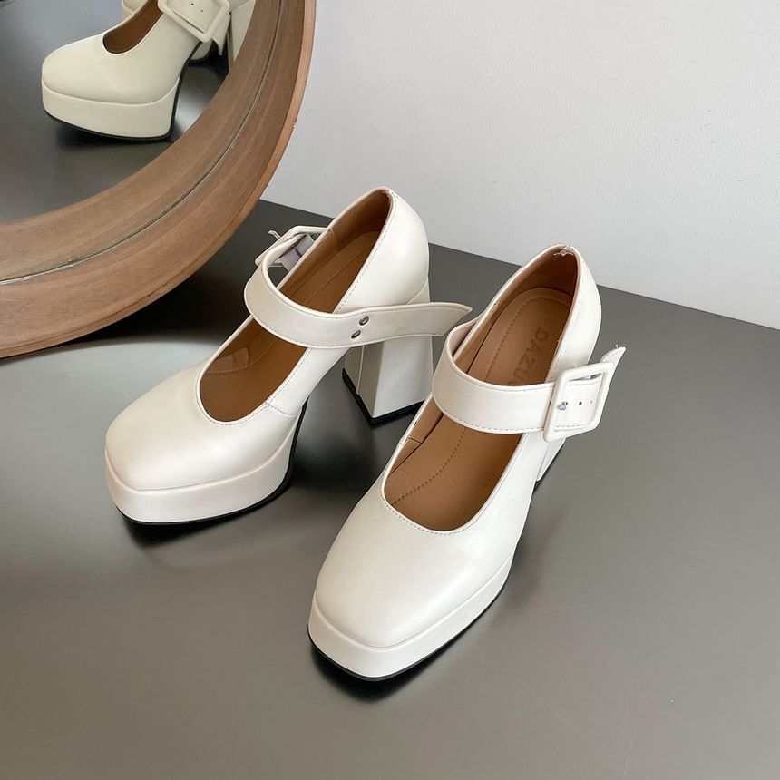 High Heel Mary Jane Pumps