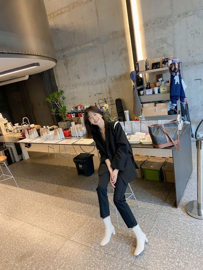 Fleece Lined High Heel Short Boots