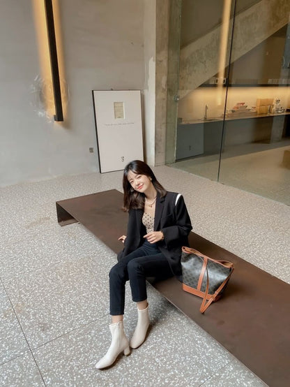 Fleece Lined High Heel Short Boots