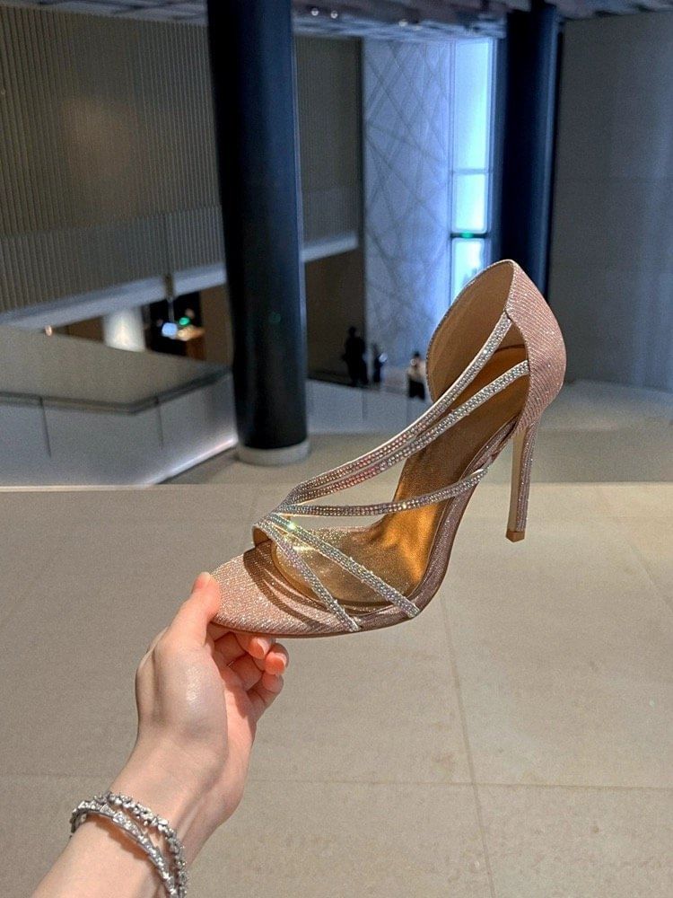 High Heel Rhinestone Pumps