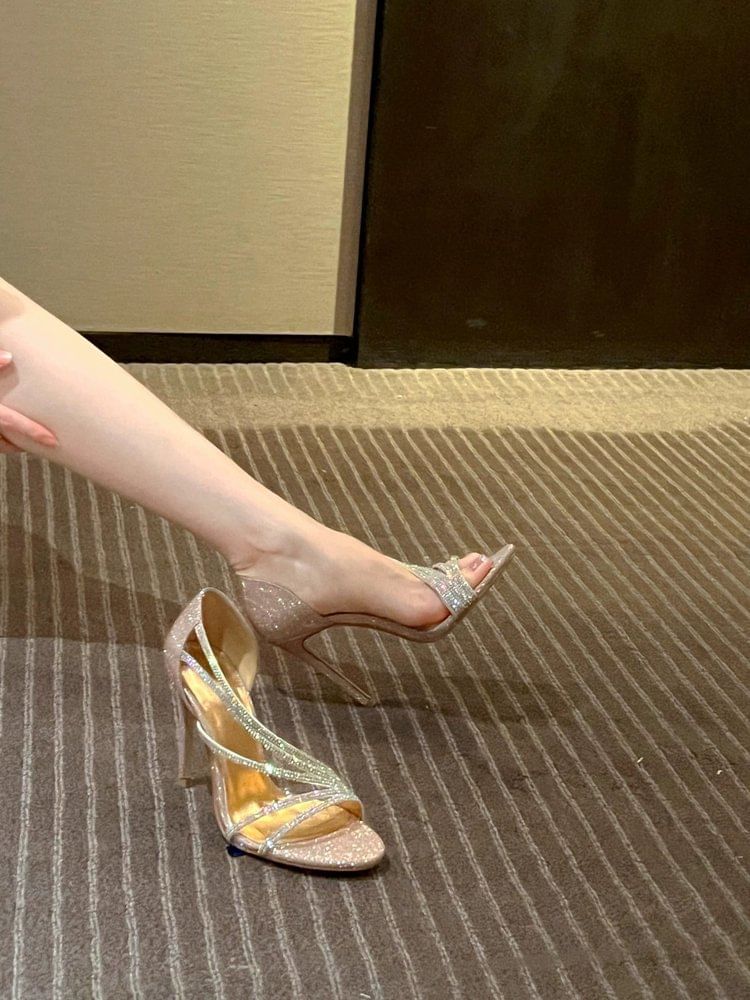 High Heel Rhinestone Pumps