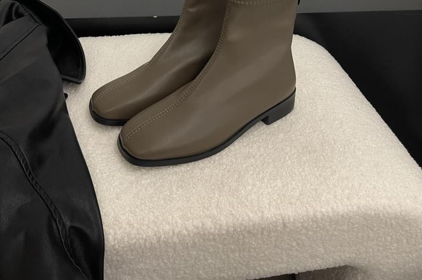 Faux Leather Short Boots