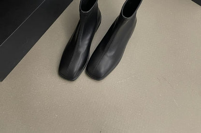 Faux Leather Short Boots