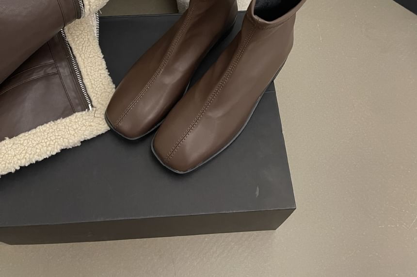 Faux Leather Short Boots