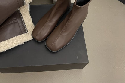 Faux Leather Short Boots