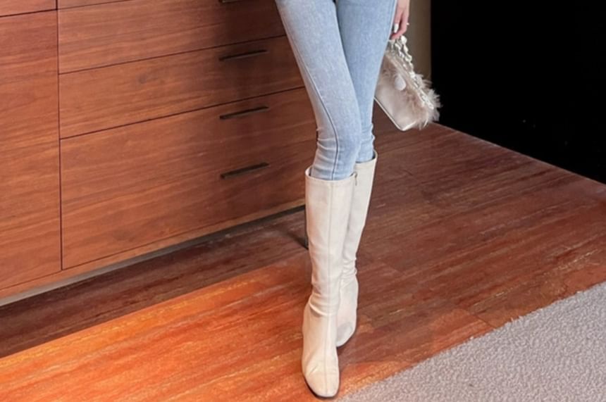 Plain Fluffy Faux Pearl Button-Up Jacket