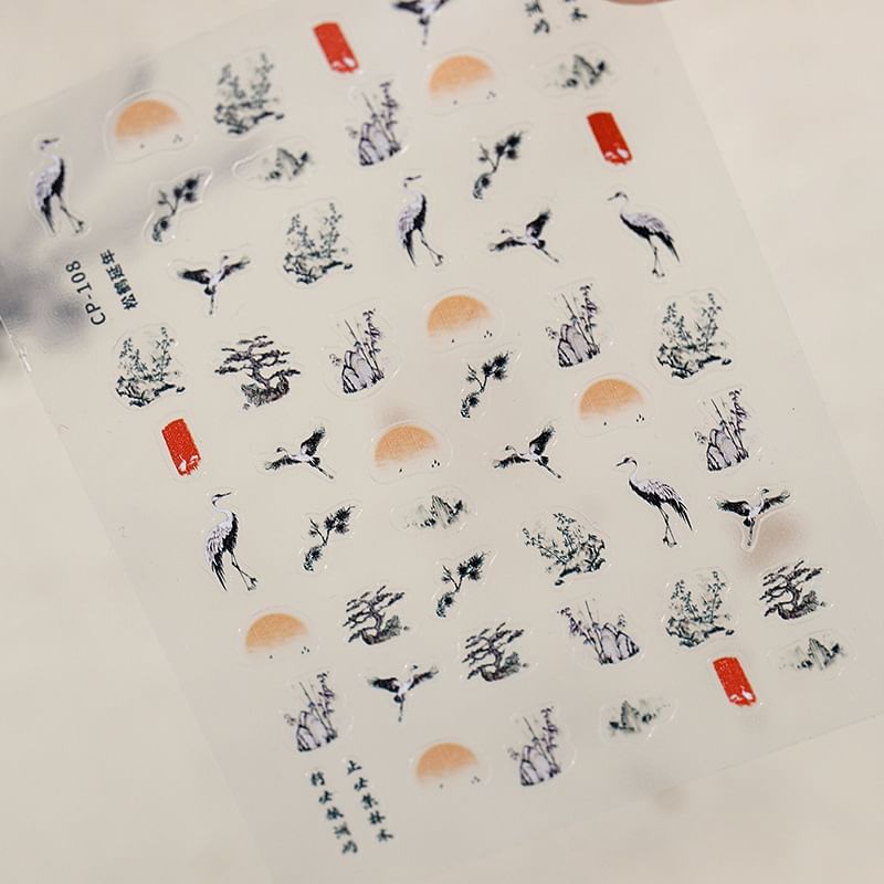 Crane Nail Art Stickers (Various Designs)