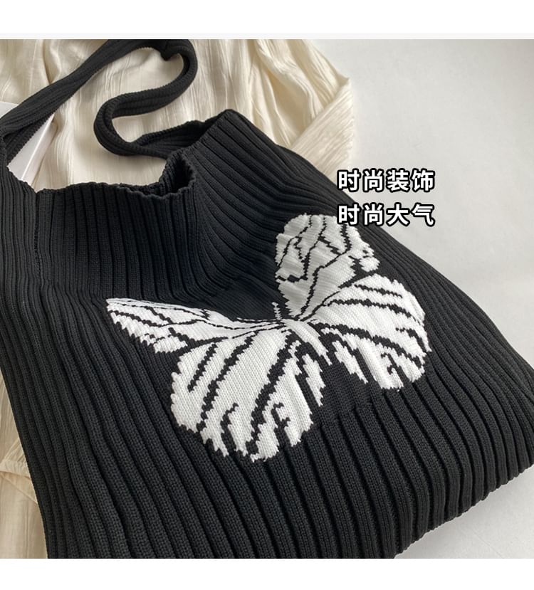 Butterfly Jacquard Knit Tote Bag Egirldoll