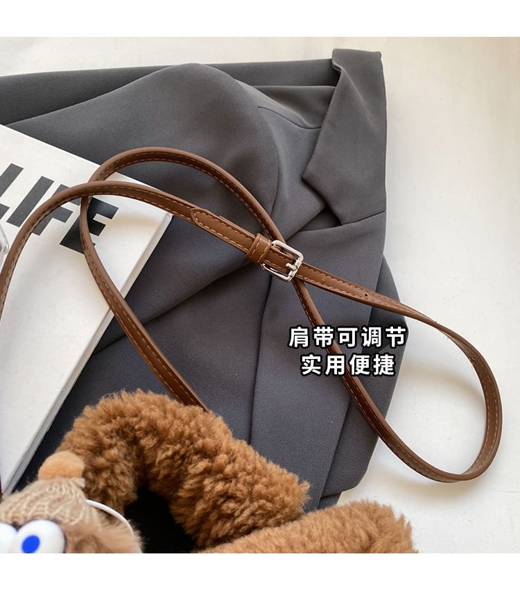 Faux Shearling Crossbody Bag / Bag Charm / Set