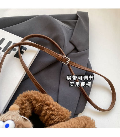 Faux Shearling Crossbody Bag / Bag Charm / Set